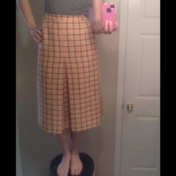 60s British plaid midi skirt Vtg - Picture 2 of 5